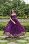KA 1111 2 Faux Blooming Embroidery Wedding Gown Wholesale Shop In Surat
